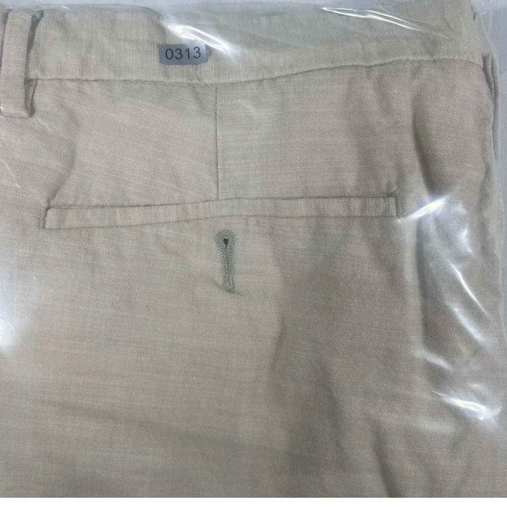 St Johns Bay Mens Chino Pants 36x34 Beige Slub Textured 100% Cotton Classic Fit
